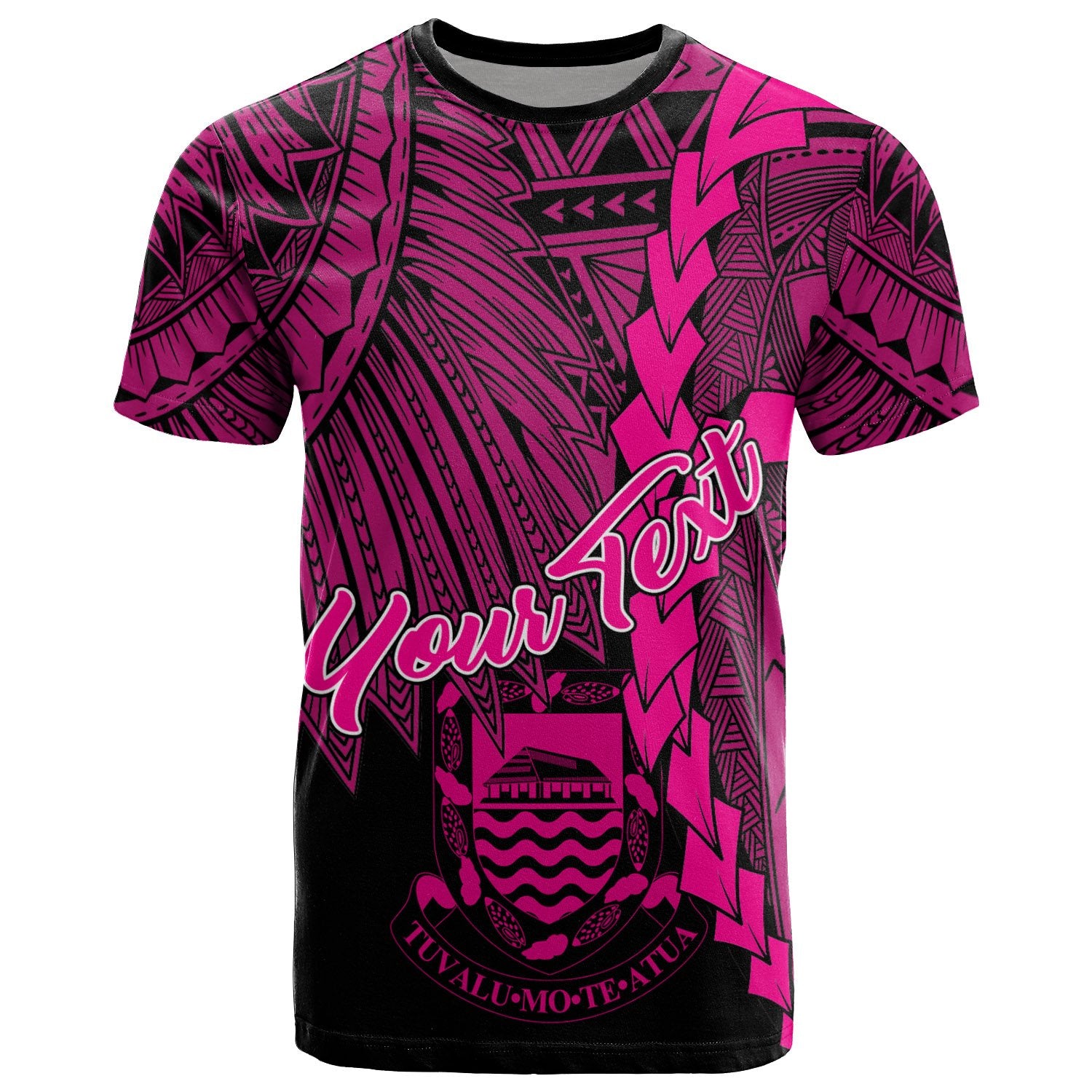 Tuvalu Polynesian Custom T Shirt Tribal Wave Tattoo Pink Unisex Pink - Polynesian Pride