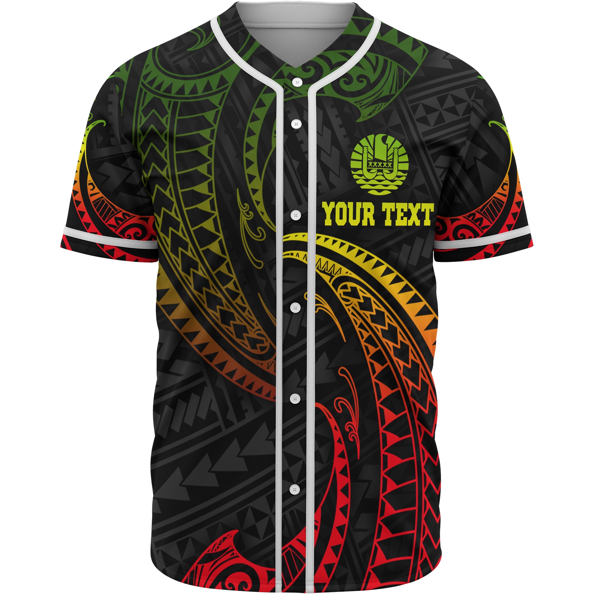 Tahiti Polynesian Custom Personalised Baseball Shirt - Reggae Tribal Wave Unisex Reggae - Polynesian Pride