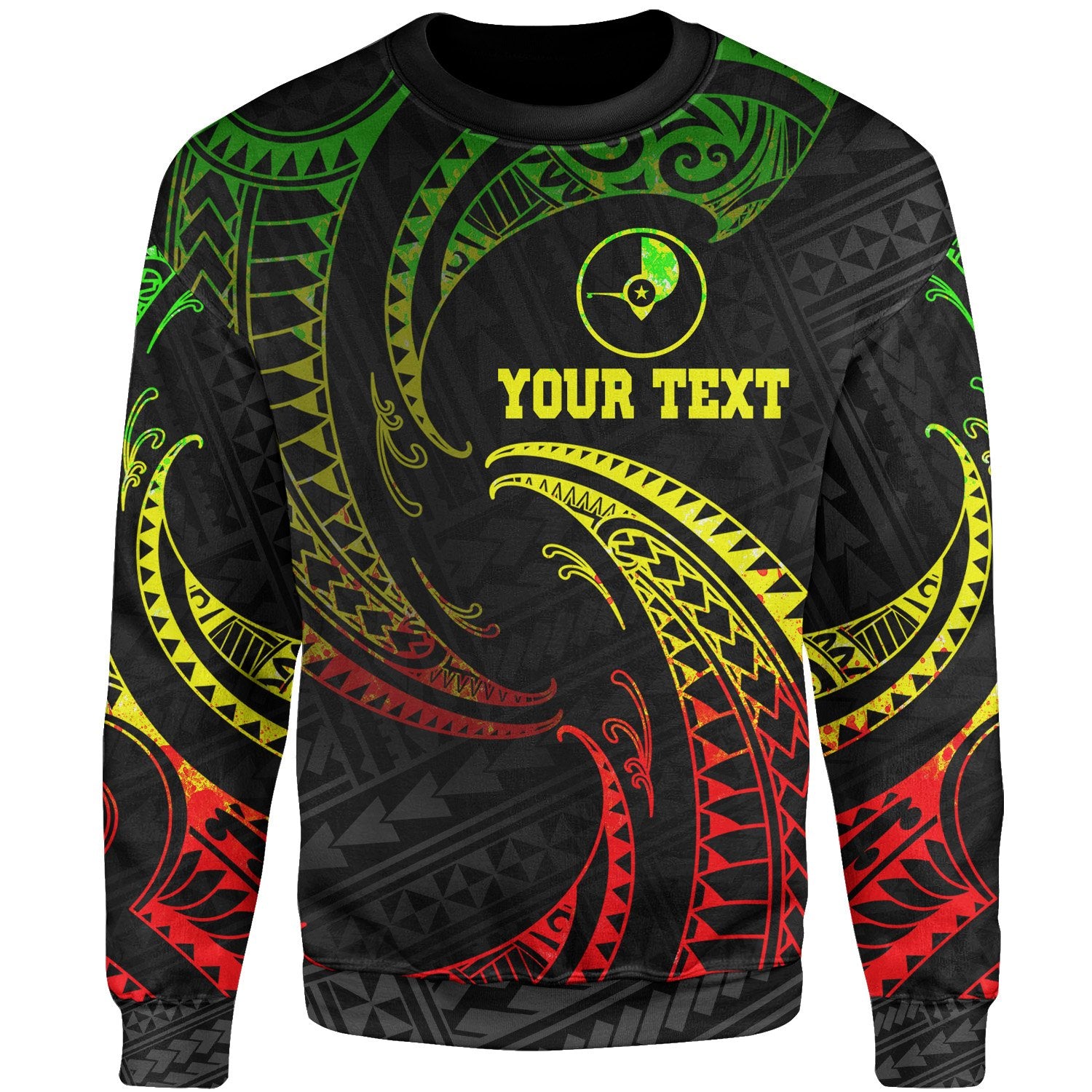 Yap Polynesian Custom Personalised Sweater - Reggae Tribal Wave Unisex Reggae - Polynesian Pride