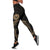 Tahiti Polynesian Women's Legging - Gold Tribal Wave Black - Polynesian Pride