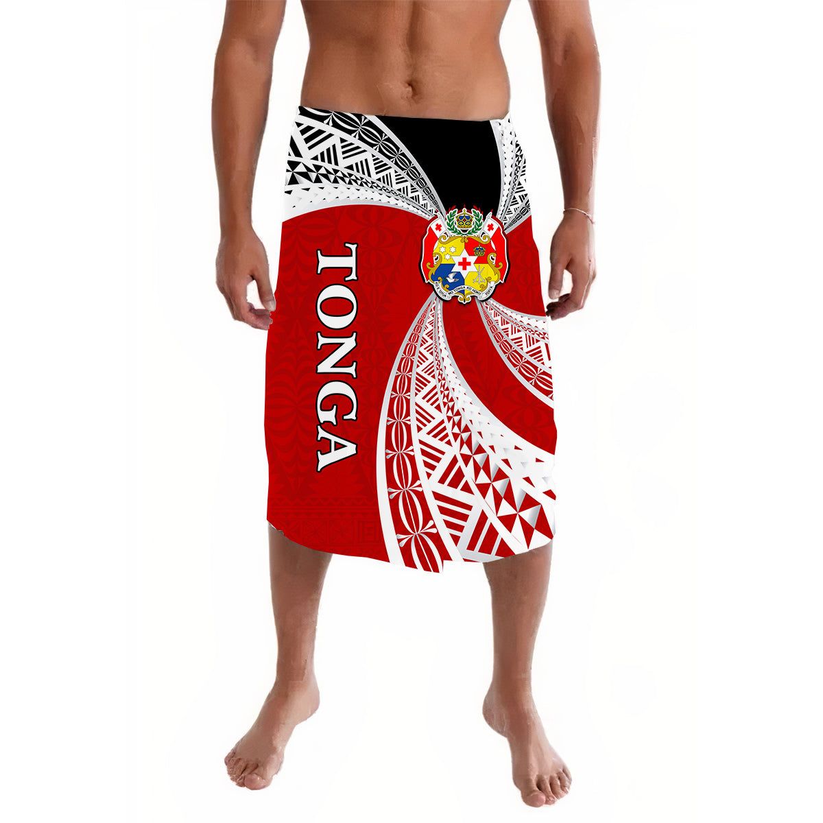 Tonga Distinctive Lavalava Tongan Tapa Pattern LT13 Red - Polynesian Pride