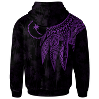 Chuuk Zip up Hoodie Polynesian Wings (Purple) - Polynesian Pride
