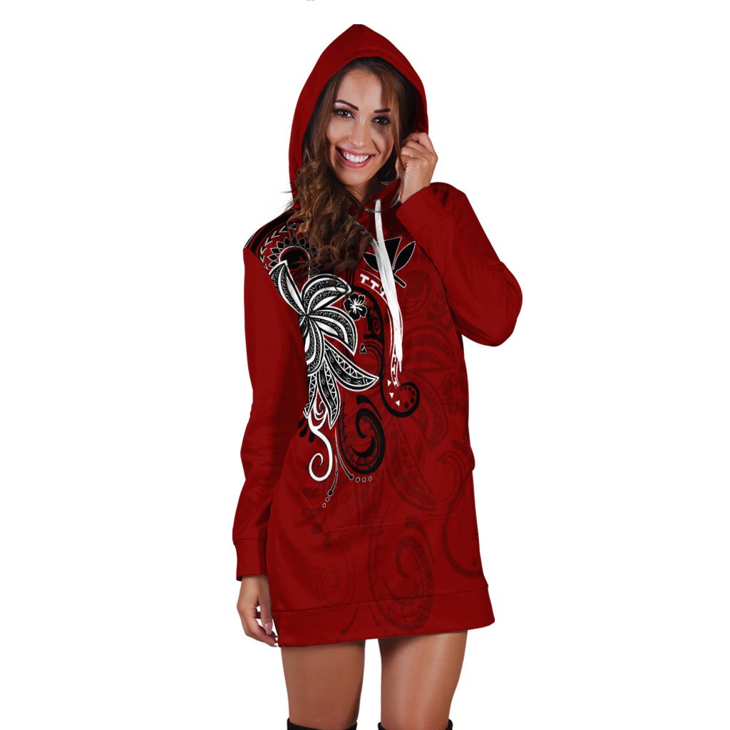 Hawaii Kanaka Maoli Hoodie Dress - Abstract Style - Polynesian Pride