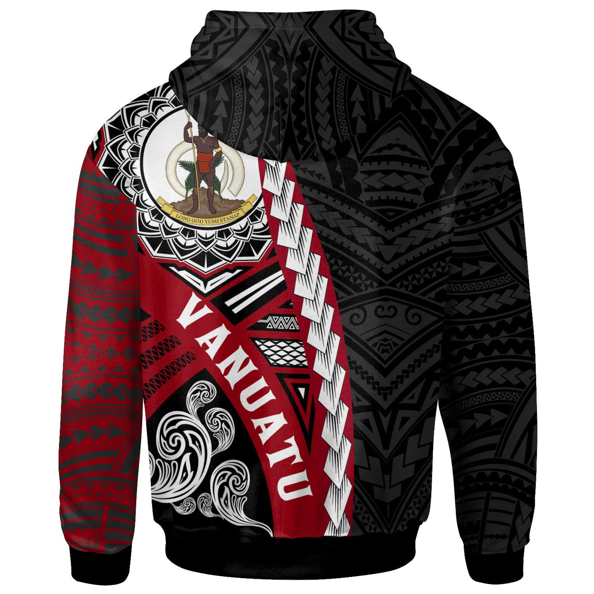 Vanuatu Polynesian Hoodie Wave Tattoo - Polynesian Pride