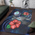 Guam Polynesian Area Rug - Blue Turtle Hibiscus - Polynesian Pride