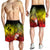 Tonga Men's Shorts - Humpback Whale with Tropical Flowers (Yellow) - Polynesian Pride