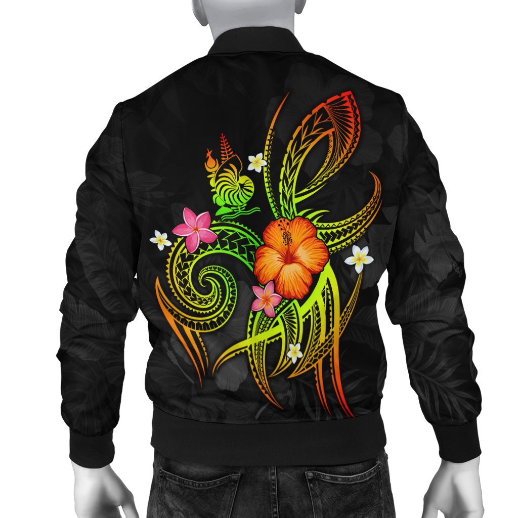 New Caledonia Polynesian Men's Bomber Jacket - Legend of New Caledonia (Reggae) - Polynesian Pride
