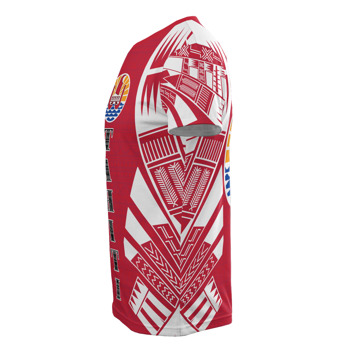 Tahiti T Shirt Tahiti Flag Tattoo Polynesian Red Style - Polynesian Pride