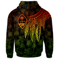 Guam Custom Hoodie Polynesian Wings (Reggae) - Polynesian Pride