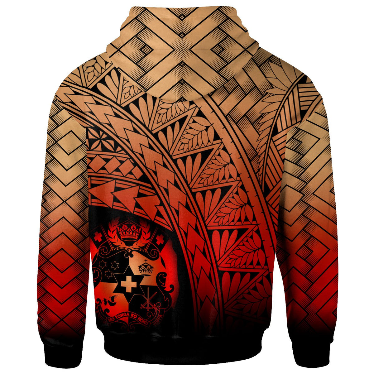 Tonga Polynesian Hoodie Plumeria Tattoo Tribal - Polynesian Pride