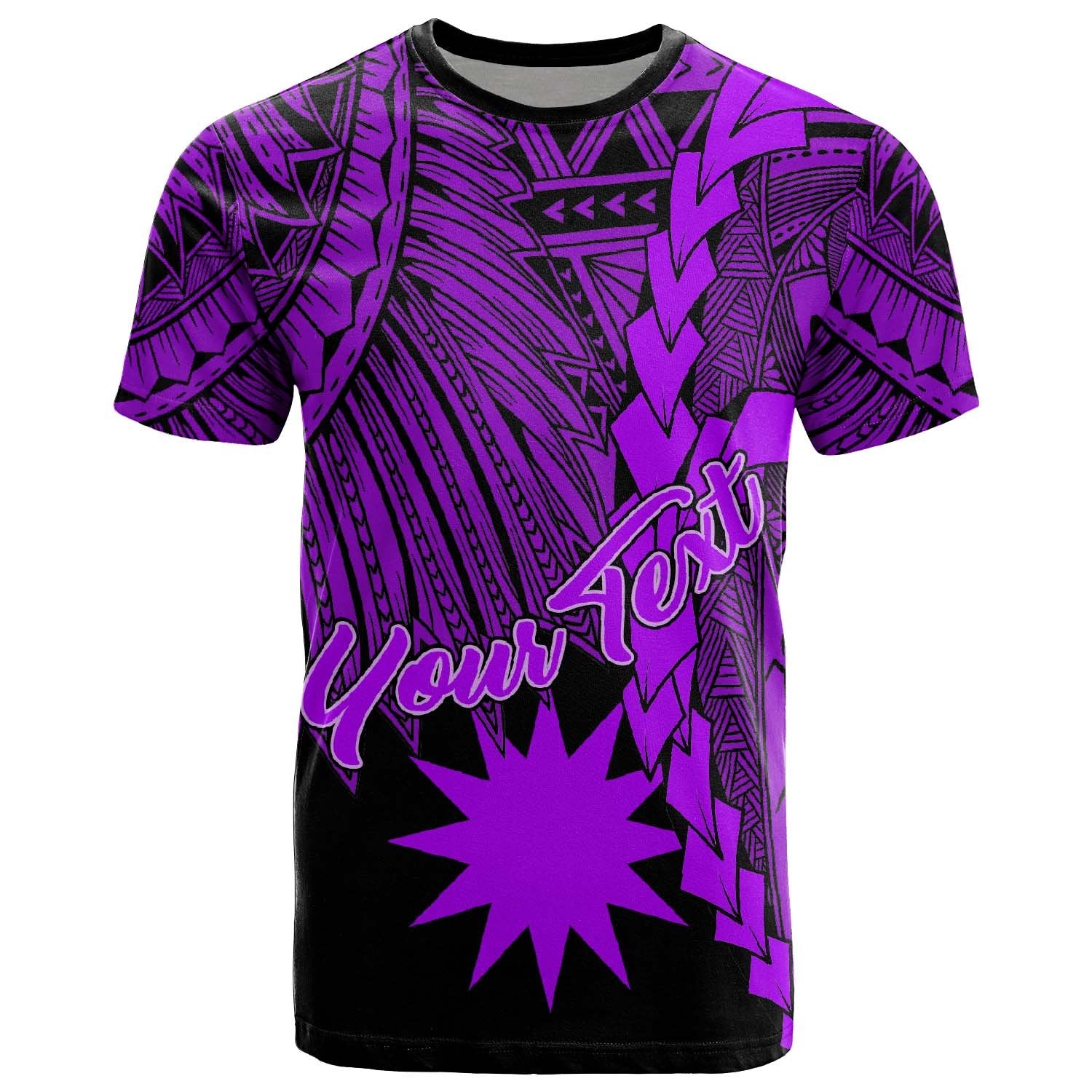 Nauru Polynesian Custom T Shirt Tribal Wave Tattoo Purple Unisex Purple - Polynesian Pride