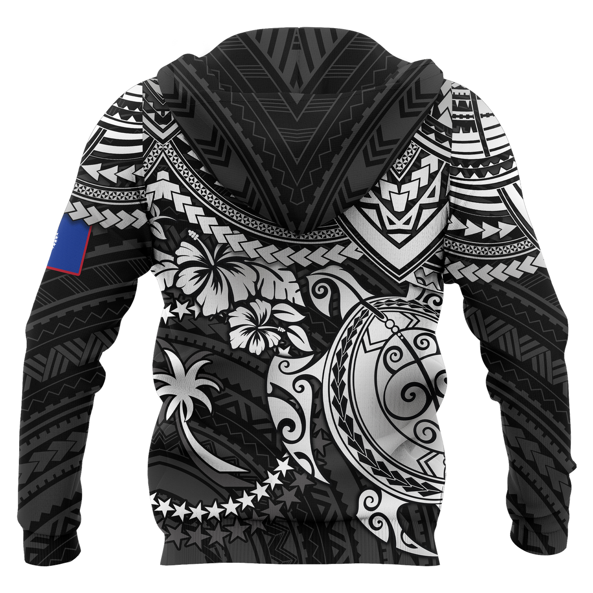 Chuuk Polynesian Hoodie White Turtle - Polynesian Pride