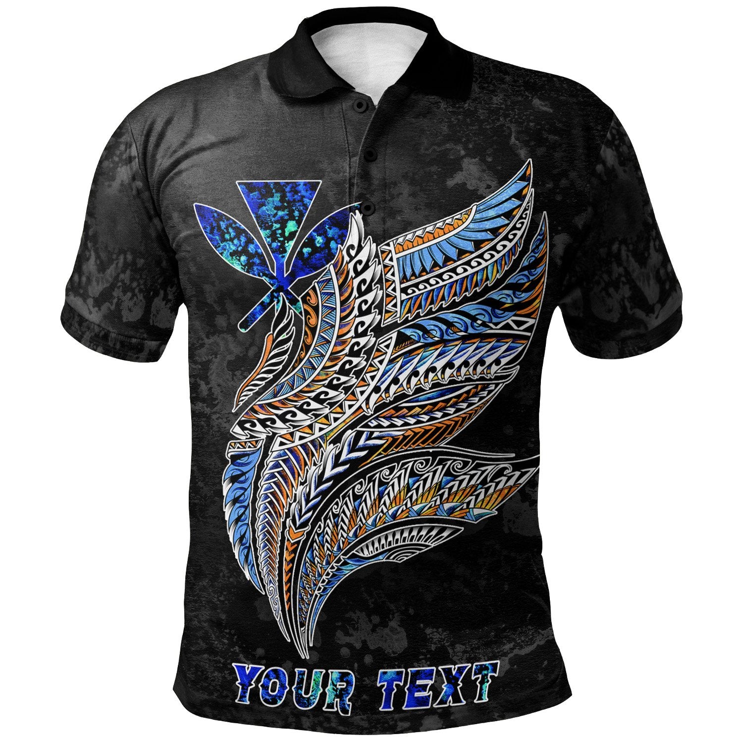 Polynesian Hawaii Custom Polo Shirt Polynesian Wings Unisex Black - Polynesian Pride