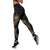 Samoa Polynesian Women's Legging - Gold Tribal Wave Black - Polynesian Pride