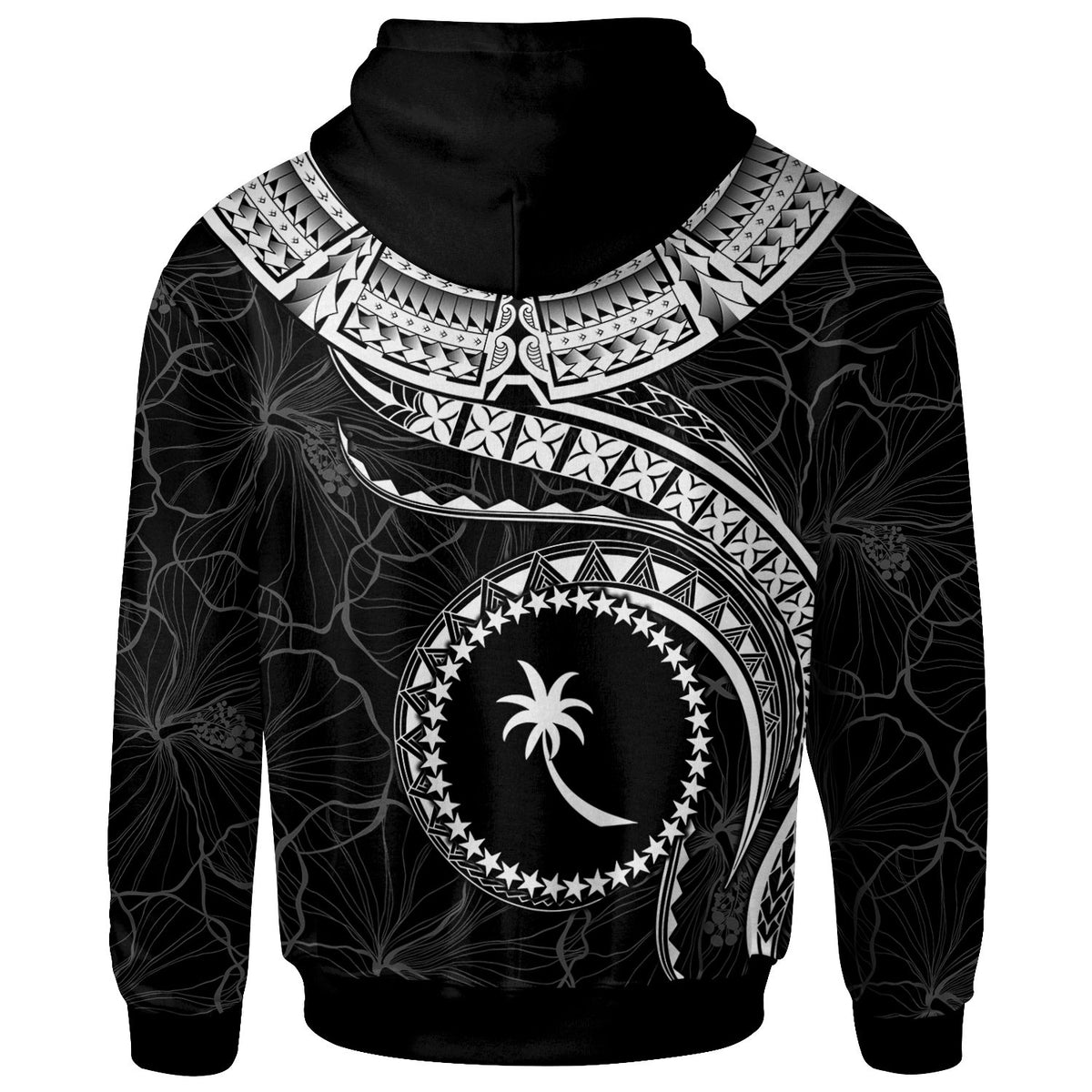 Chuuk Polynesian Zip up Hoodie Chuuk Waves (White) - Polynesian Pride
