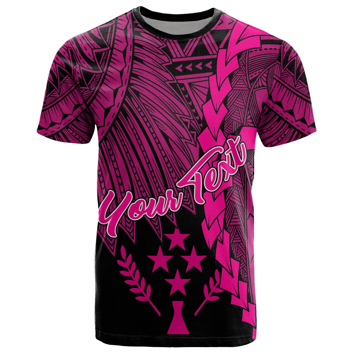 Kosrae Polynesian Custom T Shirt Tribal Wave Tattoo Pink Unisex Pink - Polynesian Pride