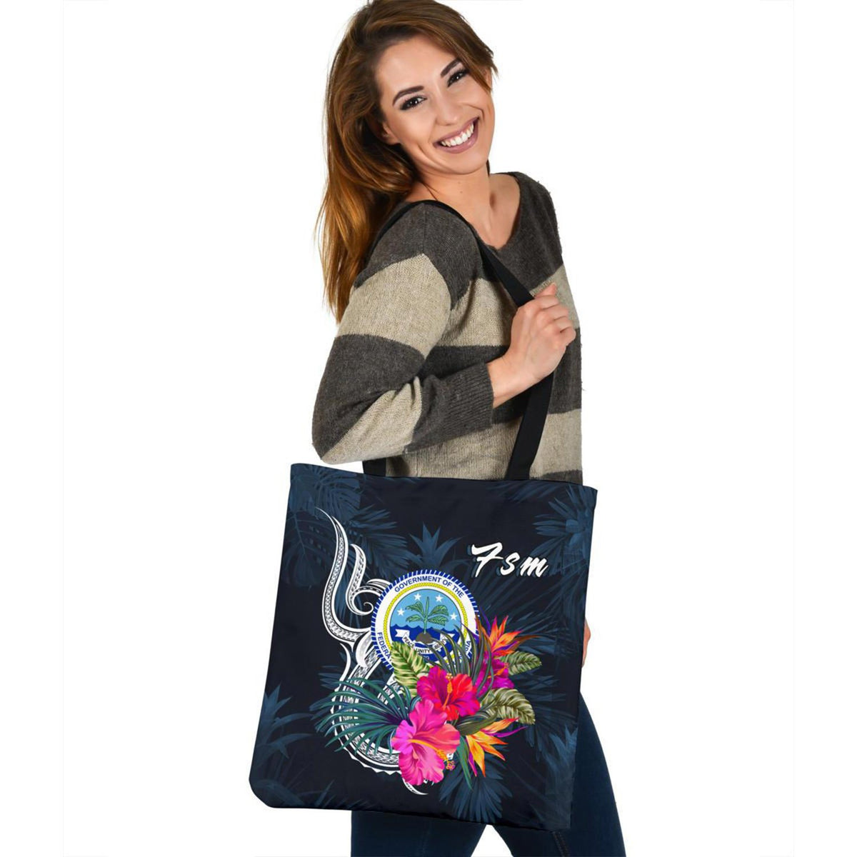 Federated States of Micronesia Tote Bag - Tropical Flower - Polynesian Pride