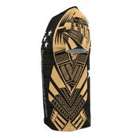 Gambier Islands T Shirt National Flag Polynesian Tattoo Gold Style - Polynesian Pride