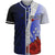 Kosrae Polynesian Custom Personalised Baseball Shirt - Coat Of Arm With Hibiscus Blue Unisex Blue - Polynesian Pride