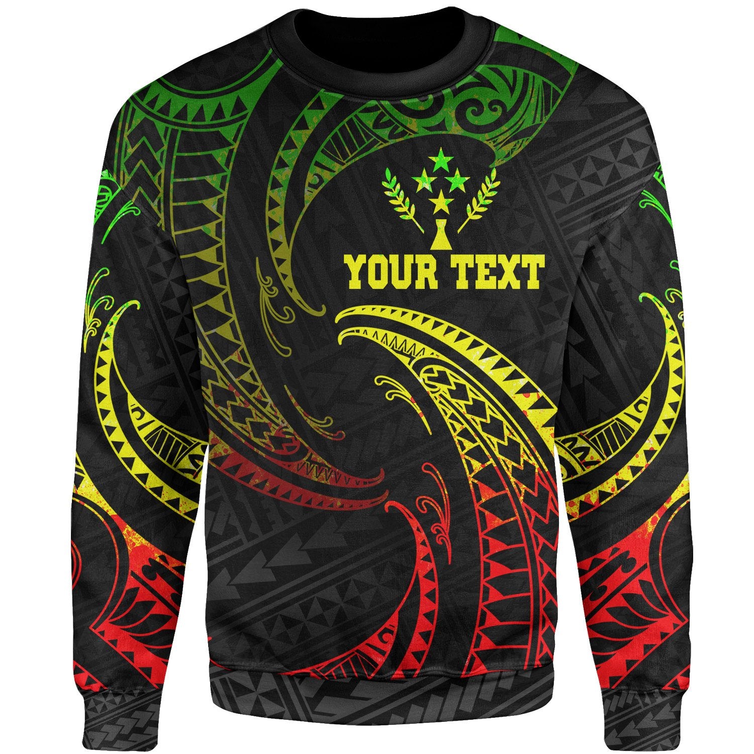 Kosrae Polynesian Custom Personalised Sweater - Reggae Tribal Wave Unisex Reggae - Polynesian Pride