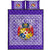 (Custom Personalised) Tonga Pattern Quilt Bed Set Coat of Arms - Purple and White LT4 Purple - Polynesian Pride