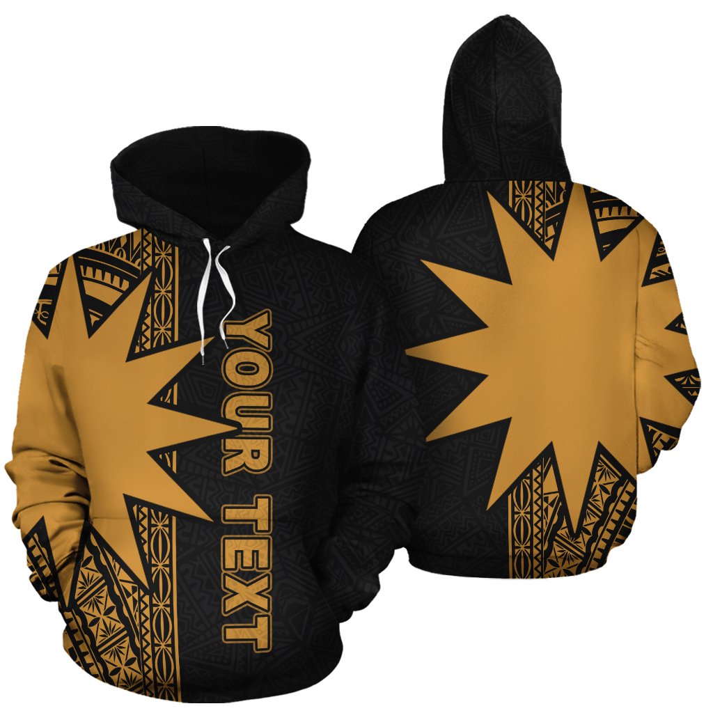 Nauru Polynesian Custom Hoodie Gold Line Unisex Gold - Polynesian Pride