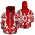 Turtle Polynesian Custom Zip up Hoodie Red Tattoo Unisex Red - Polynesian Pride