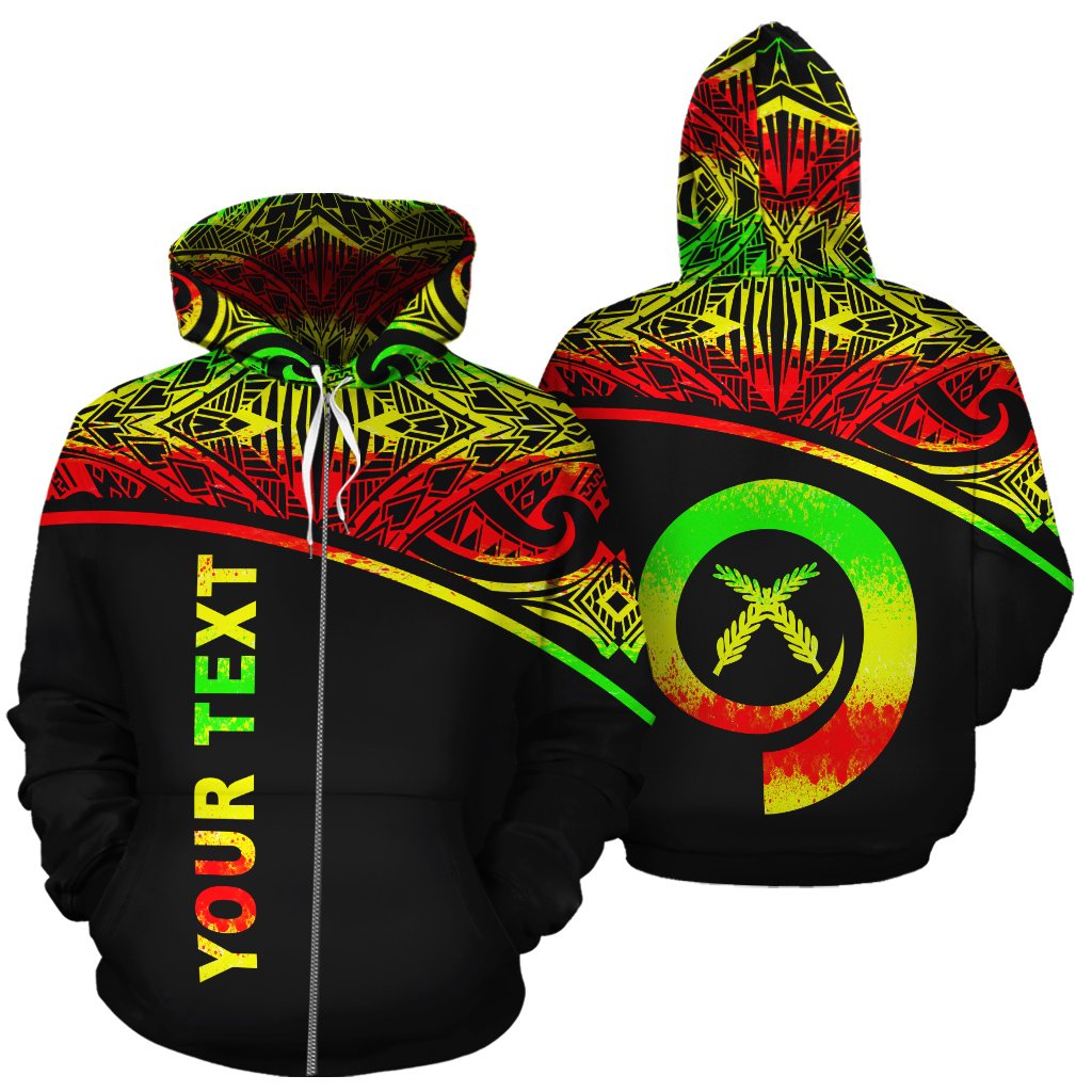 Vanuatu Polynesian Custom Zip up Hoodie Reggae Curve Unisex Reggae - Polynesian Pride