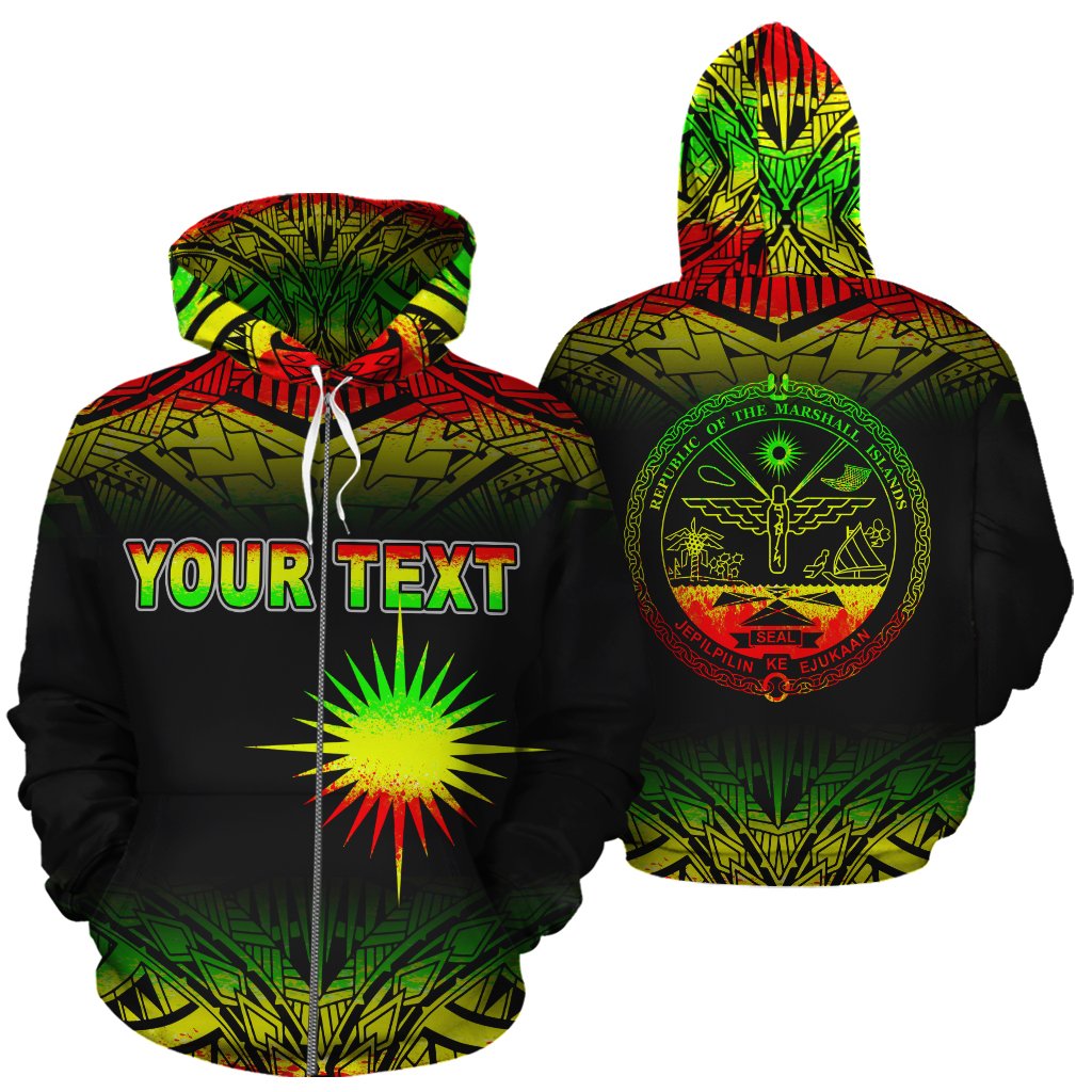 Marshall Islands Polynesian Custom Zip up Hoodie Reggae Frog Unisex Reggae - Polynesian Pride