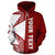 Wallis and Futuna Polynesian Custom Zip up Hoodie Red Line - Polynesian Pride