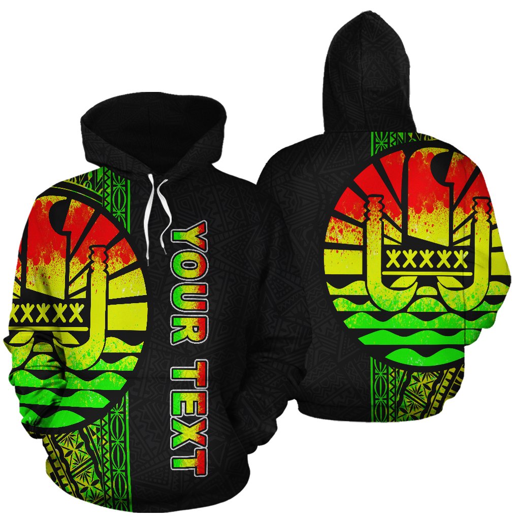 Tahiti (French Polynesia) Custom Polynesian Hoodie Reggae Line Unisex Reggae - Polynesian Pride