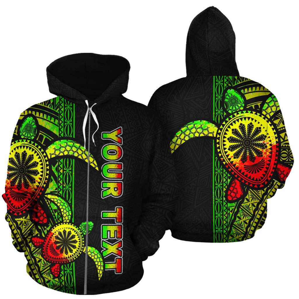 Turtle Polynesian Custom Zip up Hoodie Reggae Line Unisex Reggae - Polynesian Pride