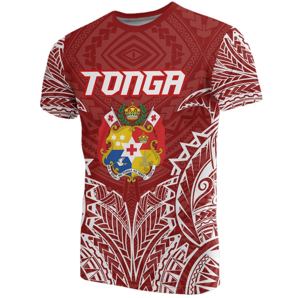 Tonga T Shirt Tonga Coat of Arms Polynesian Tattoo Unisex Red - Polynesian Pride