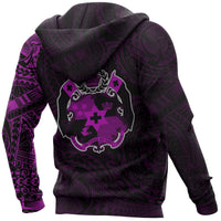 Tonga Hoodie Tonga Coat of Arms Polynesian Tattoo Style Pink - Polynesian Pride