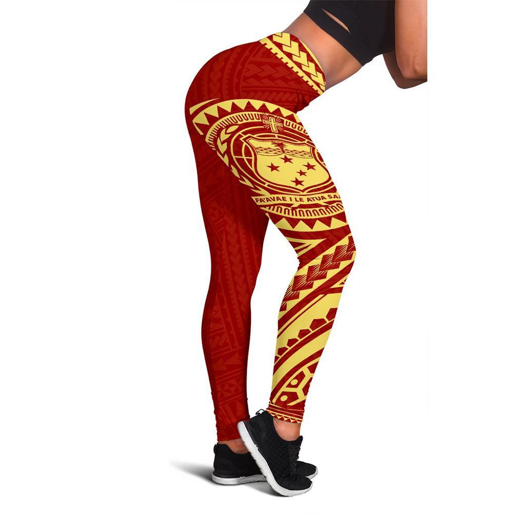 Neo Samoa Polynesian Leggings (Red) A6 Red - Polynesian Pride