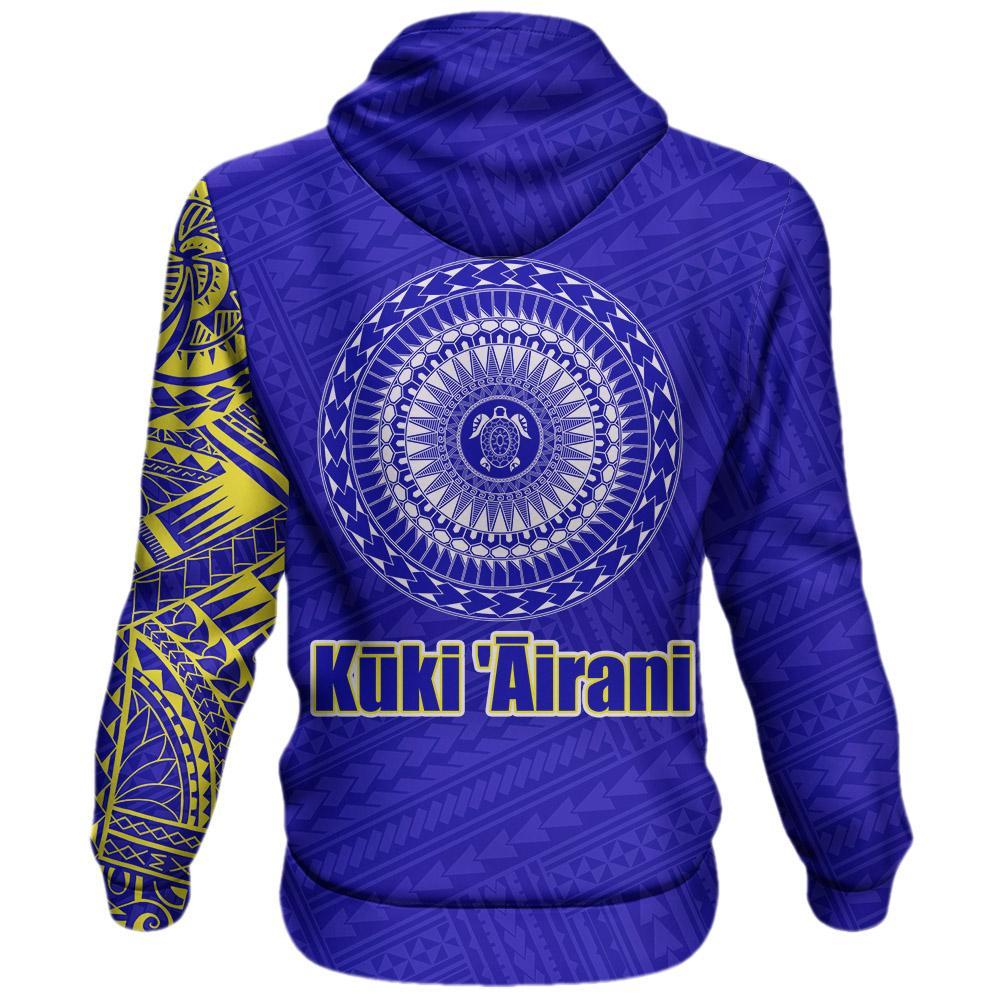 Cook Islands: Love A Little Paradise Tatoo Style Hoodie Blue - Polynesian Pride
