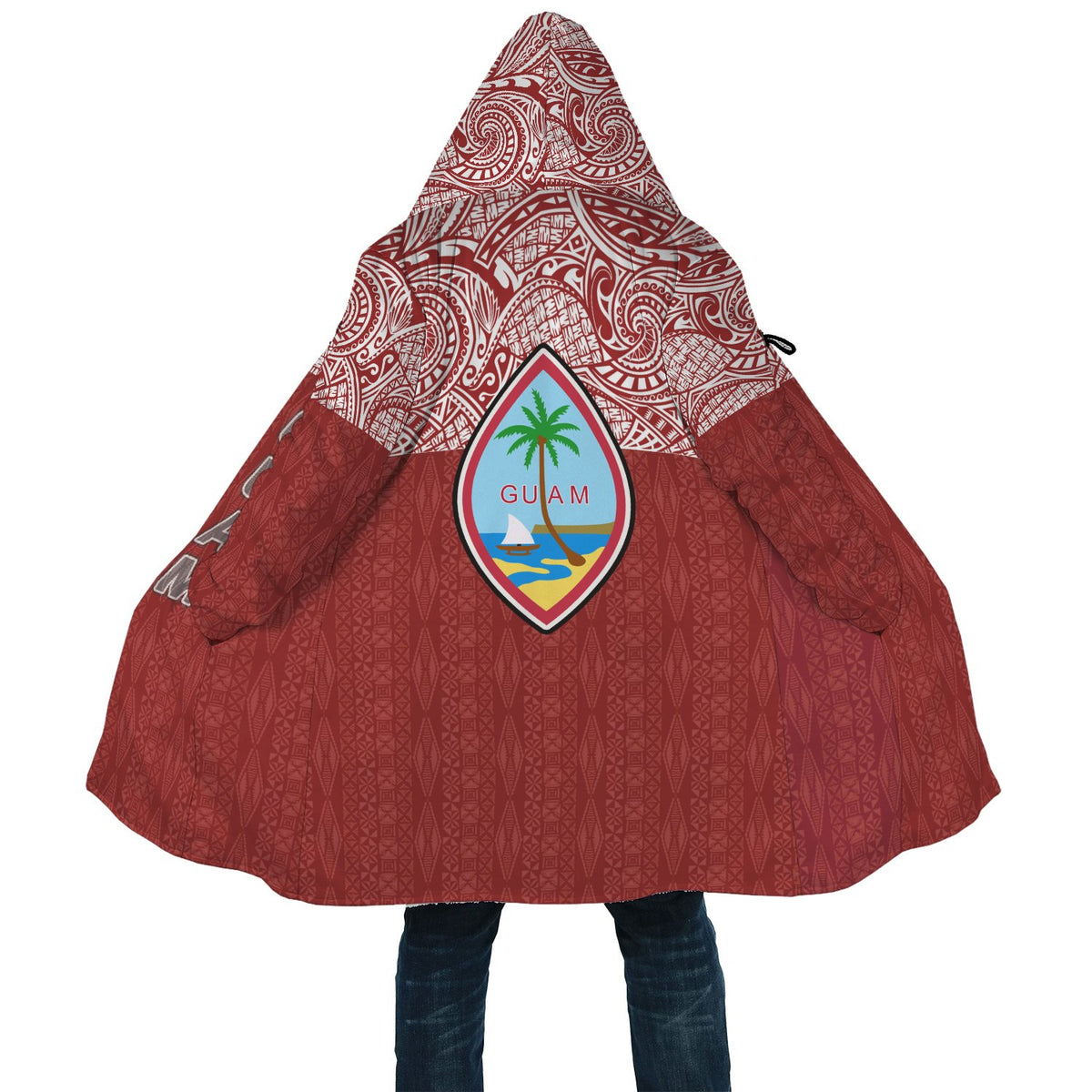 Guam All Over Print Cloak - Red Style Unisex Red - Polynesian Pride