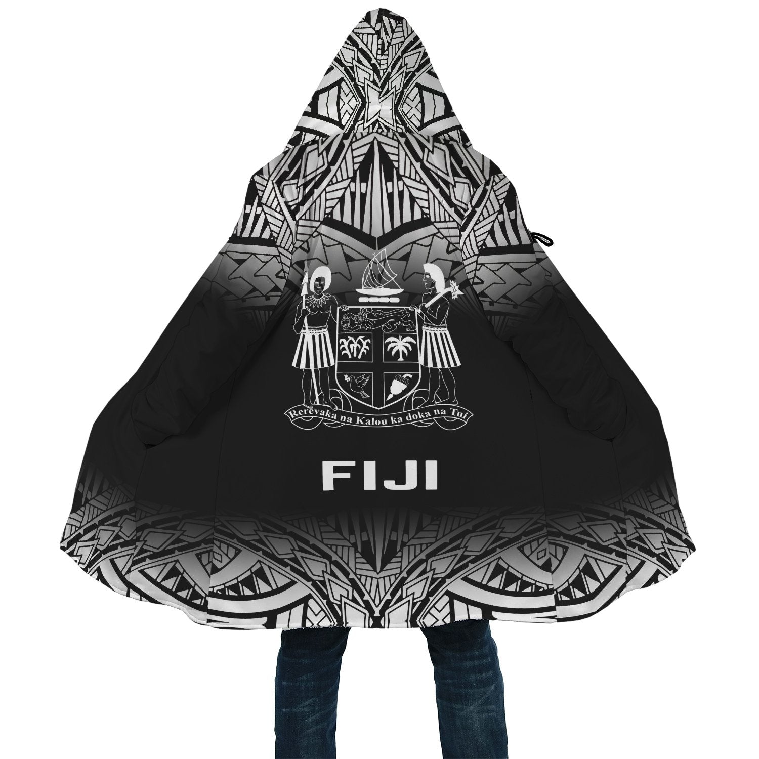 Fiji Cloak - Fog Black Style Unisex Black - Polynesian Pride