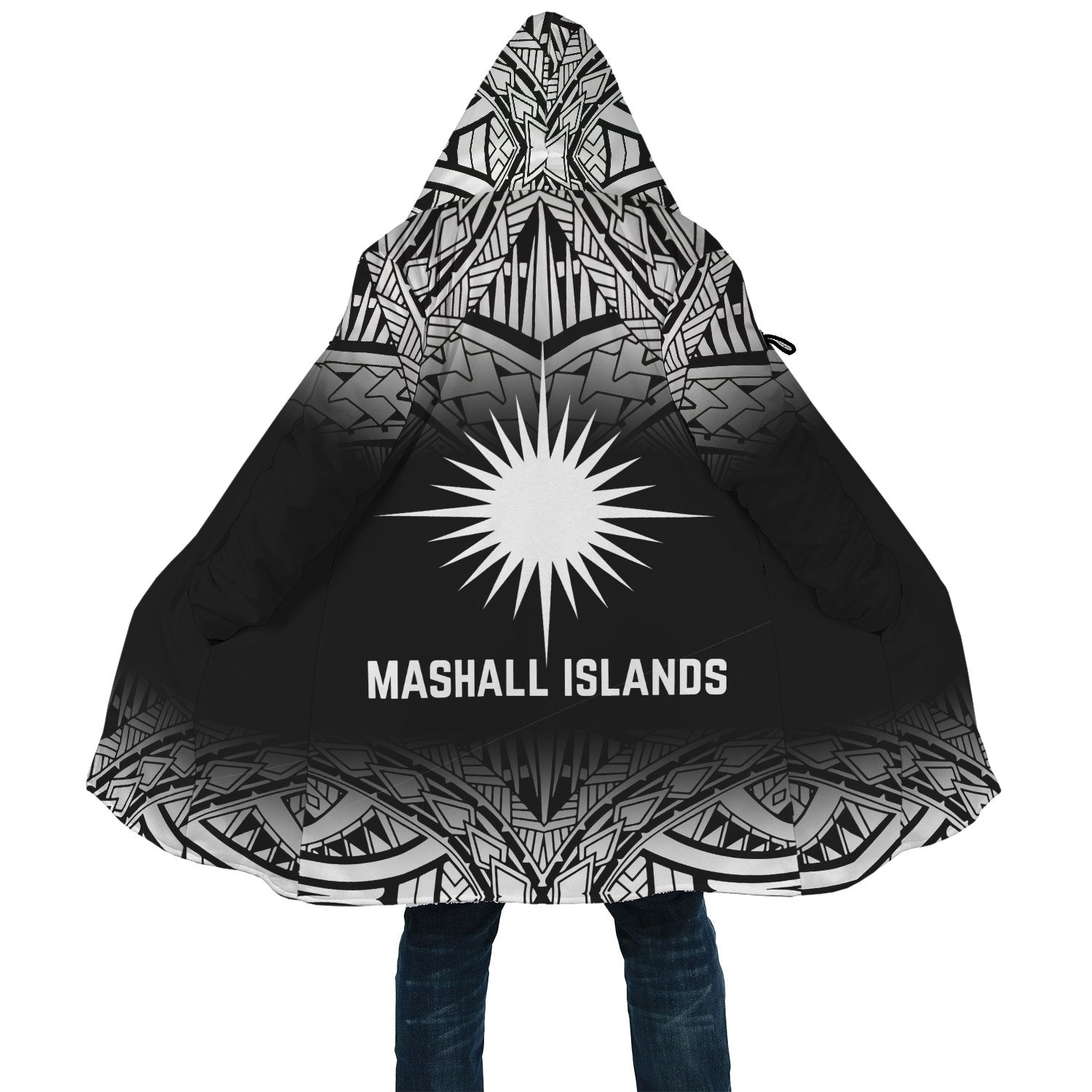 Marshall Islands Cloak - Fog Black Style Unisex Black - Polynesian Pride