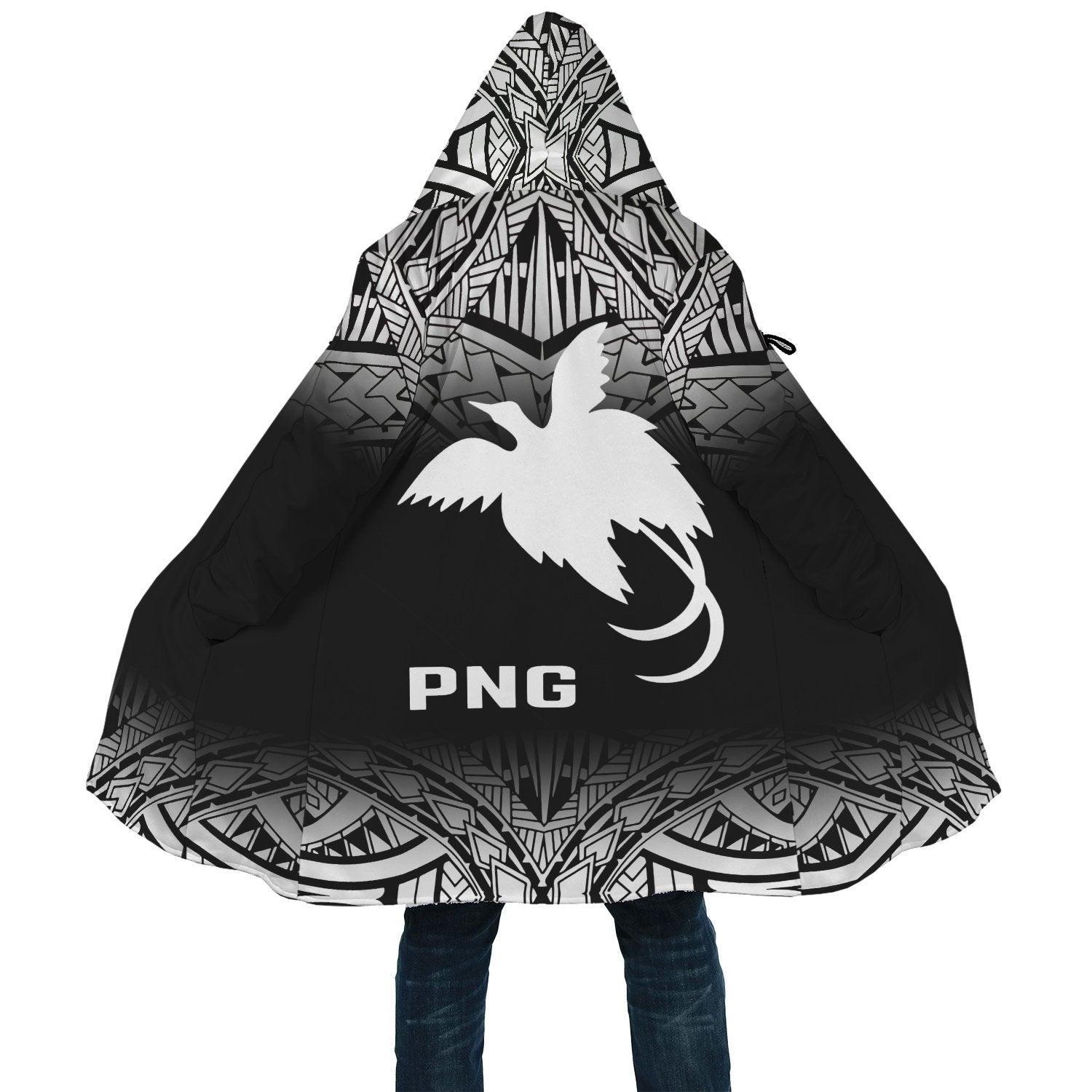 Papua New Guinea Cloak - Fog Black Style Unisex Black - Polynesian Pride