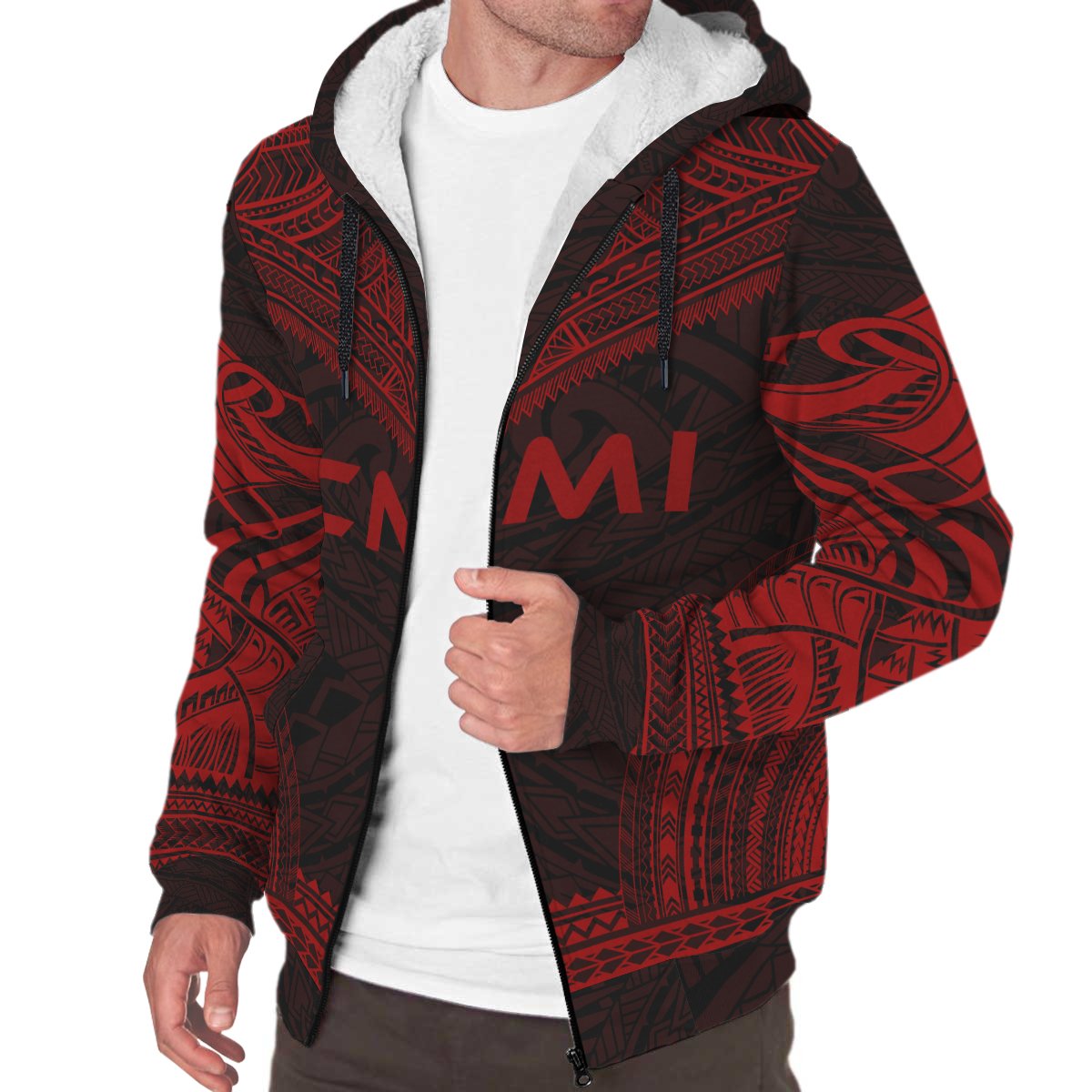 Northern Mariana Islands Sherpa Hoodie - Polynesian Chief Red Version - Polynesian Pride