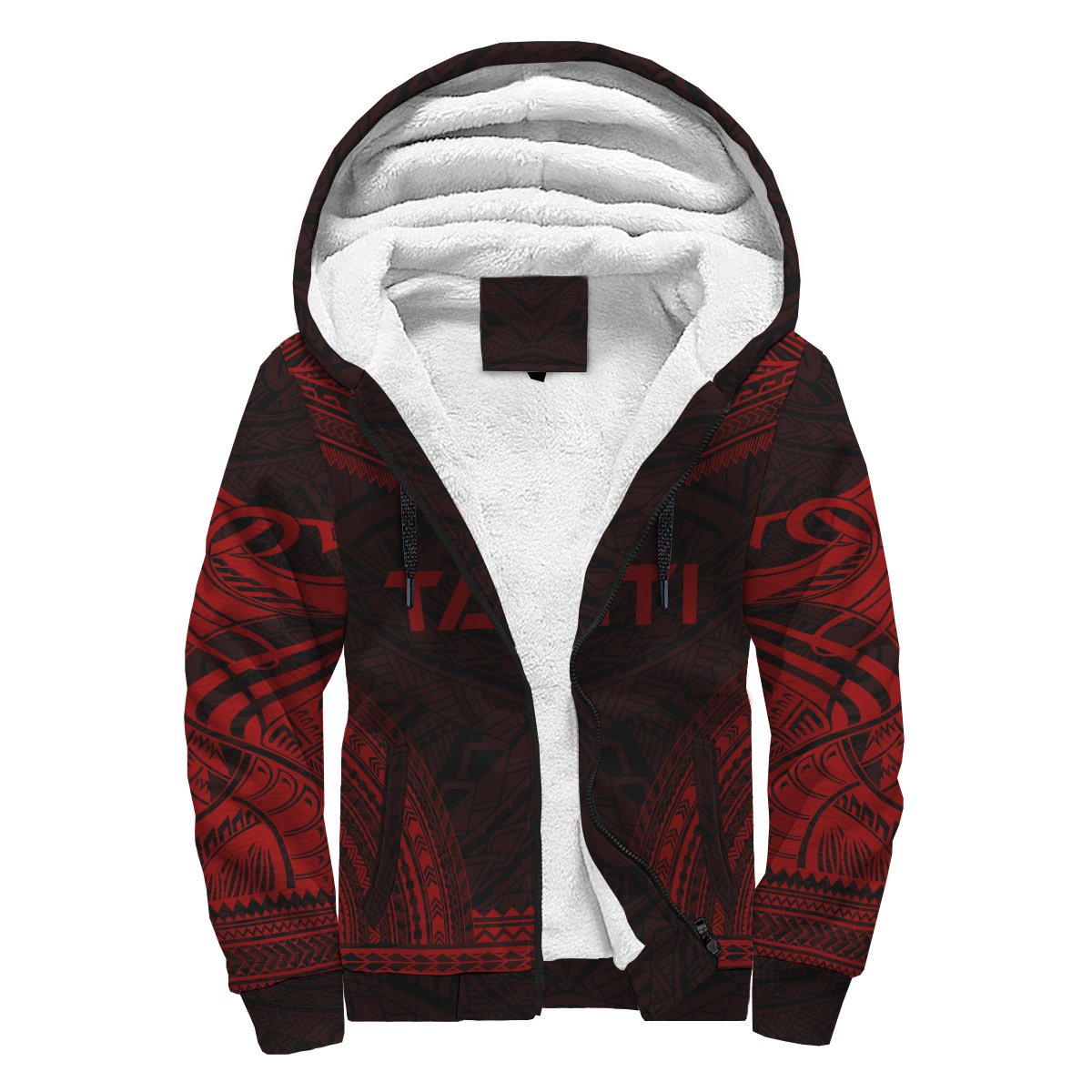 Tahiti Sherpa Hoodie - Polynesian Chief Red Version Red - Polynesian Pride