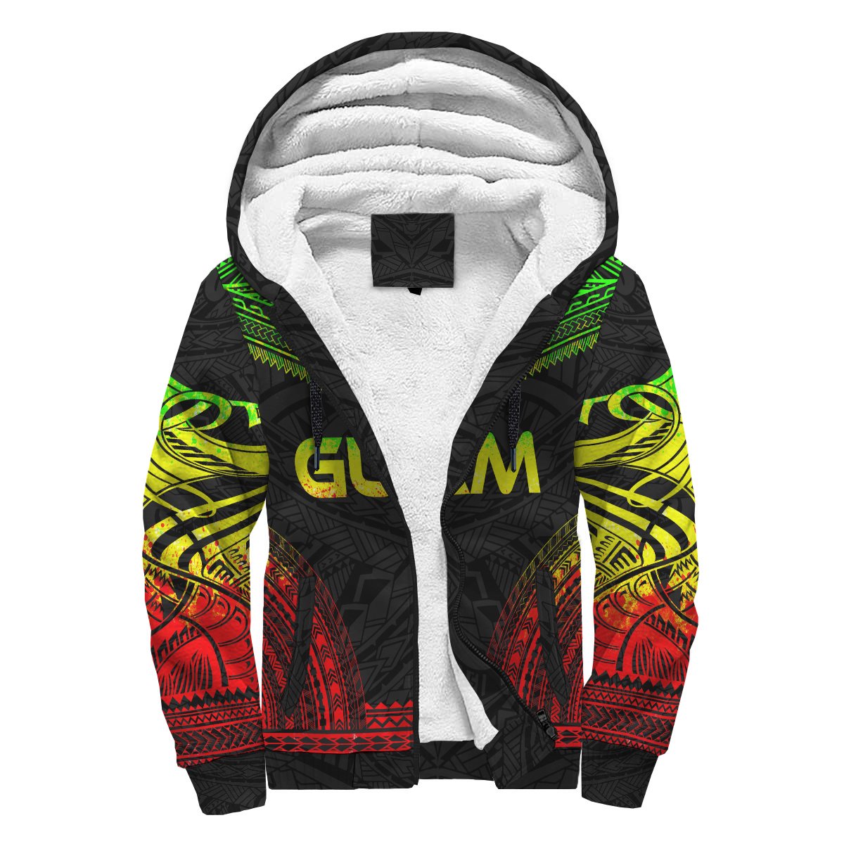 Guam Sherpa Hoodie - Polynesian Chief Reggae Version Reggae - Polynesian Pride