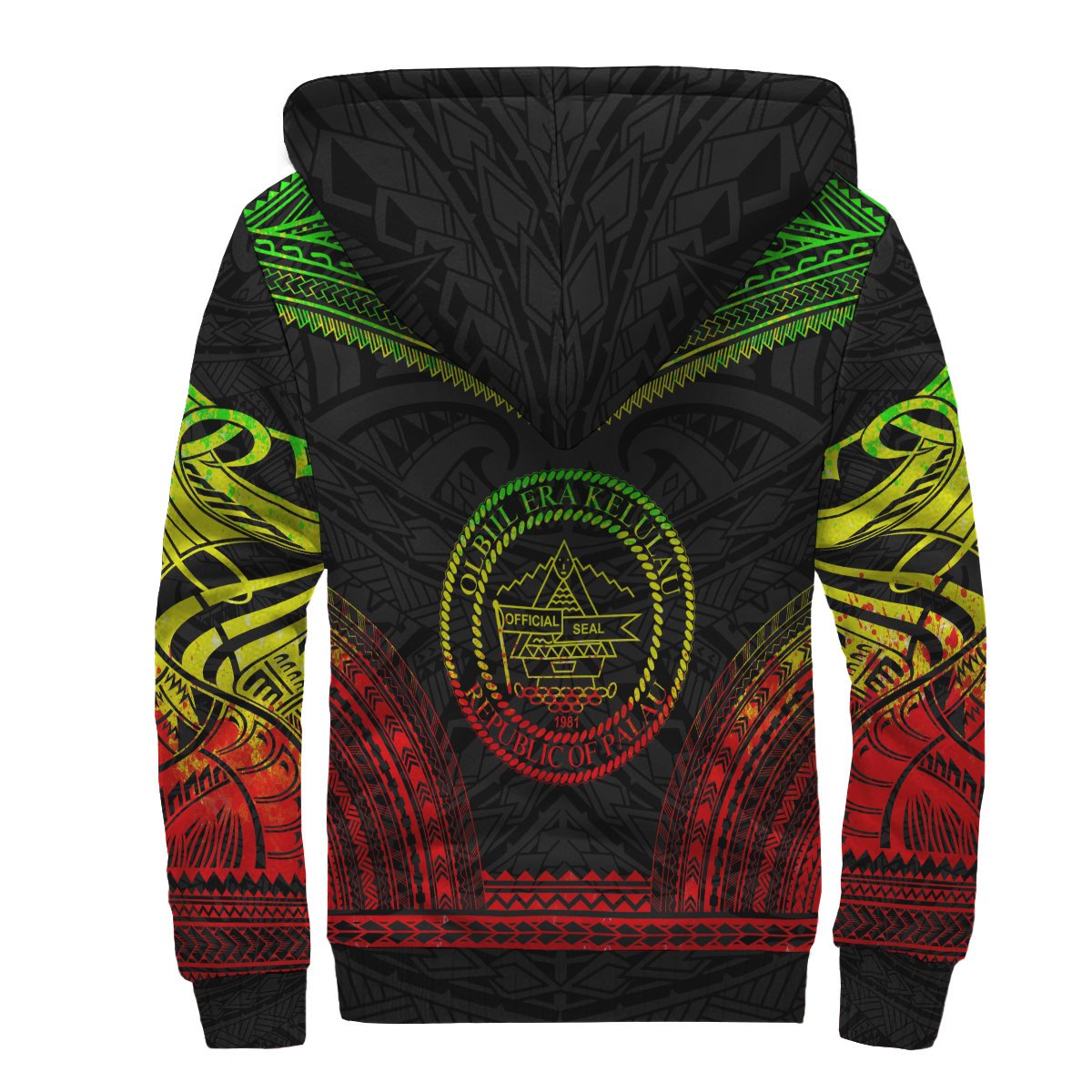 Palau Sherpa Hoodie - Polynesian Chief Reggae Version - Polynesian Pride