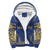 Nauru Sherpa Hoodie - Polynesian Chief Flag Version Blue - Polynesian Pride