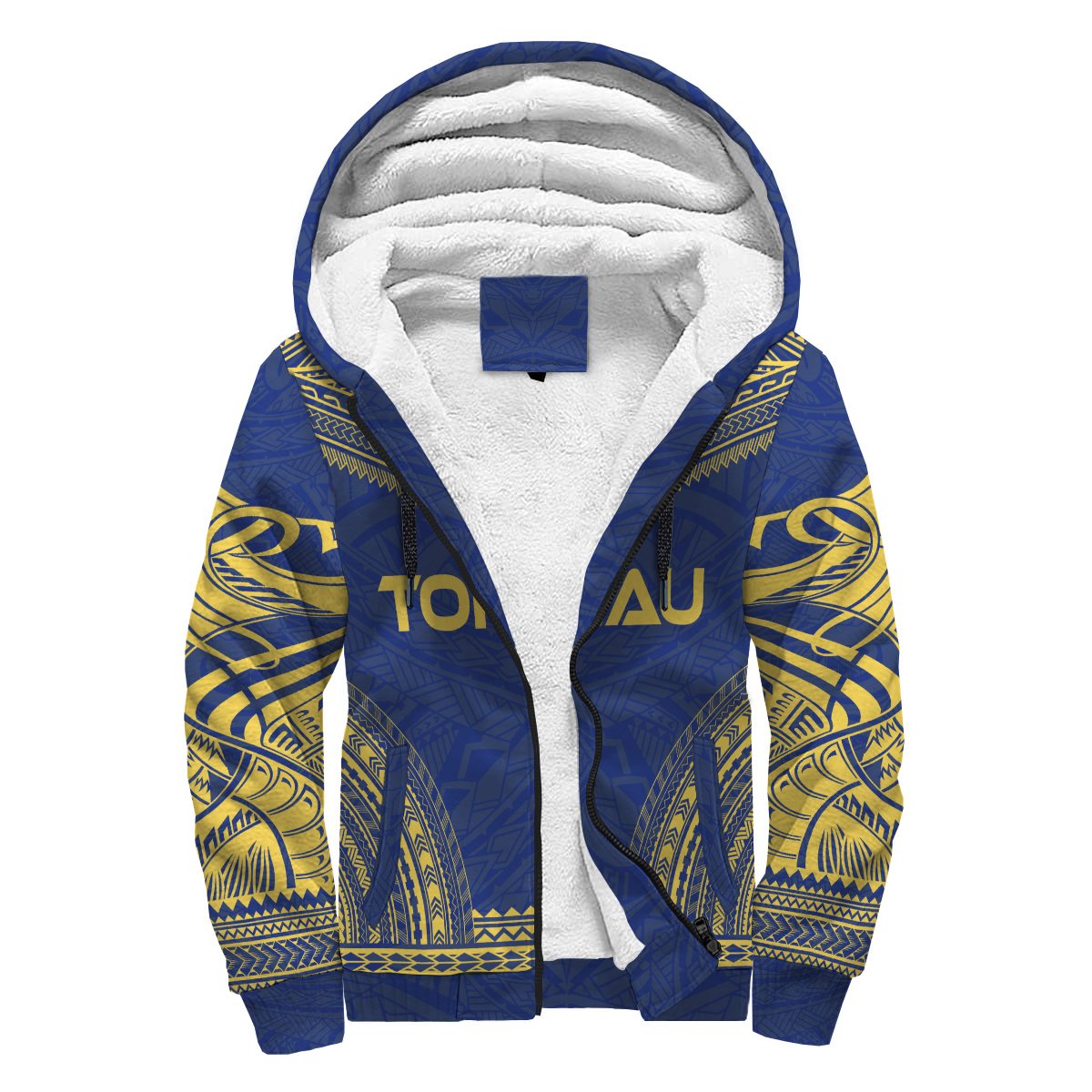 Tokelau Sherpa Hoodie - Polynesian Chief Flag Version Blue - Polynesian Pride