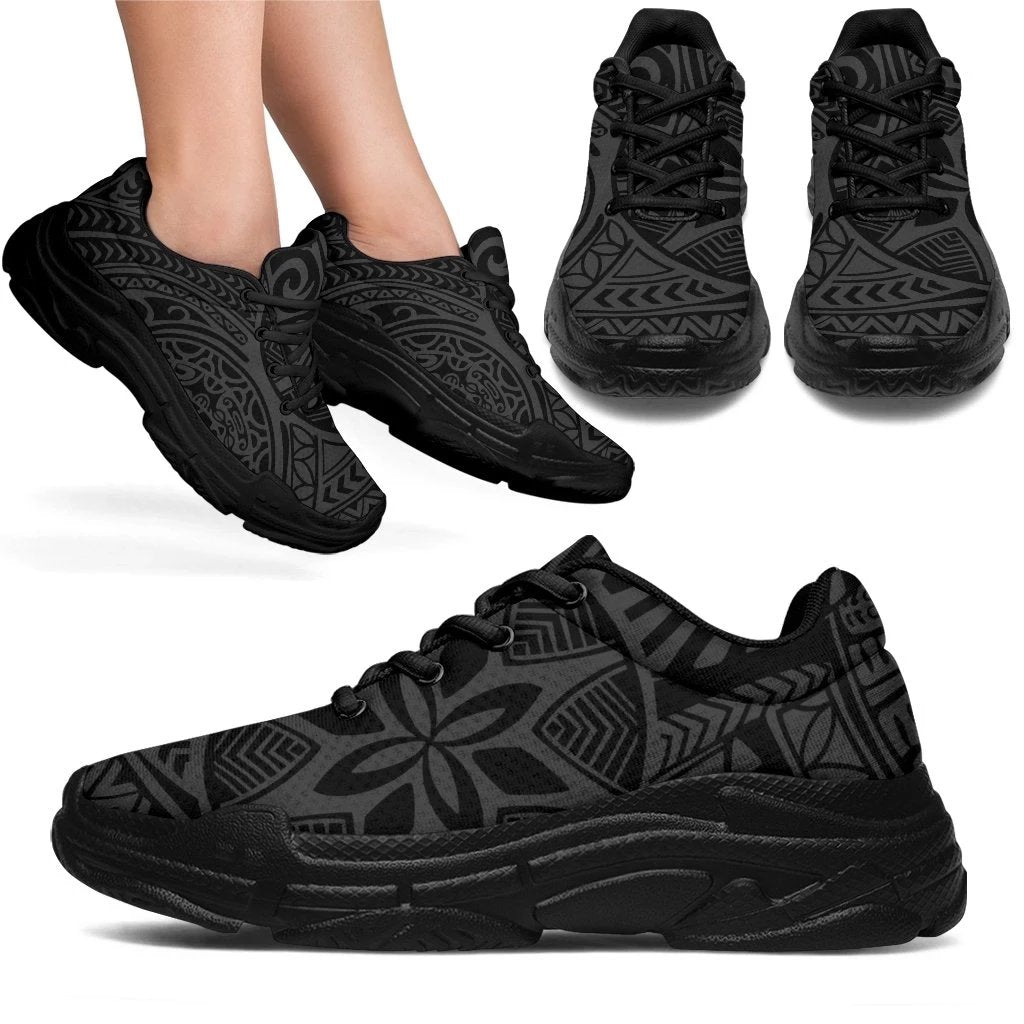 Polynesian Hawaiian Style Tribal Tattoo Gray Chunky Sneakers - Polynesian Pride