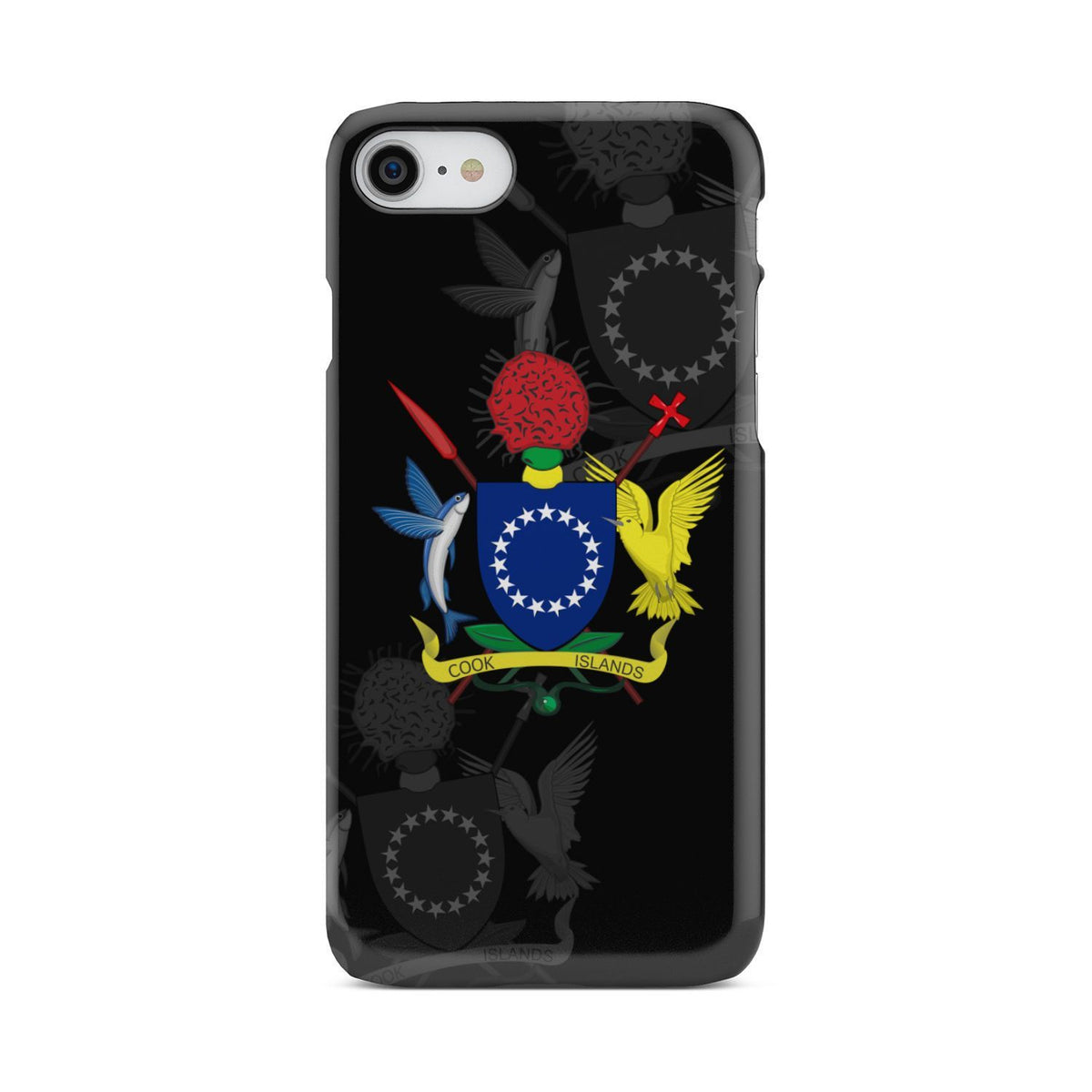 Cook Islands Phone Case - Coat Of Arms iPhone 8 Black One Style - Polynesian Pride