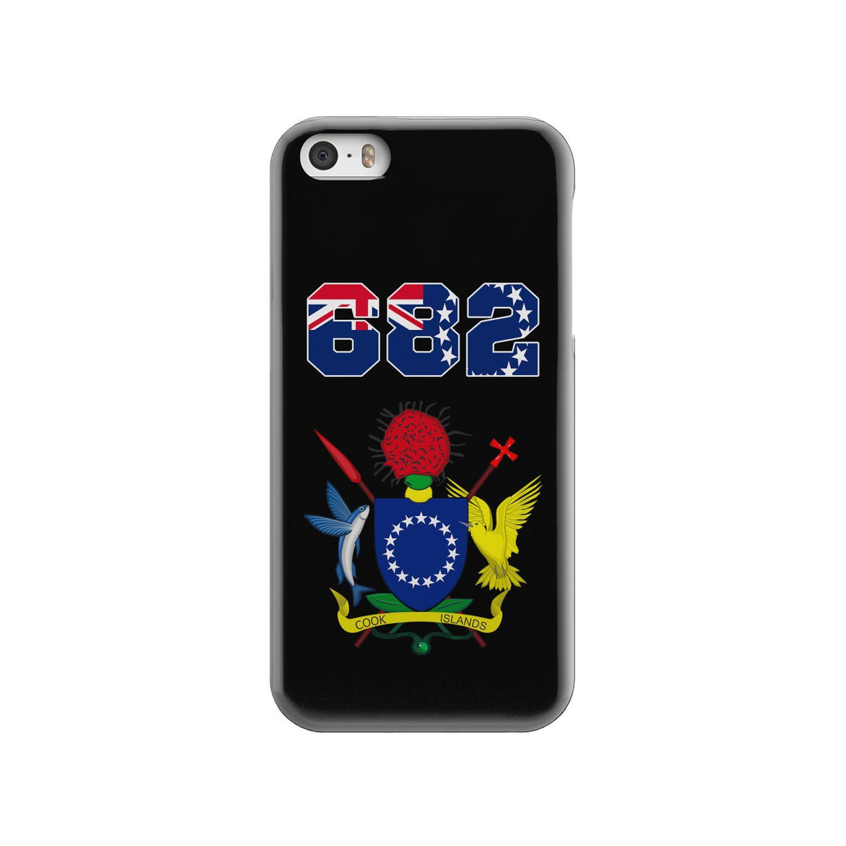 Cook Islands Phone Case - Coat of Arm Code iPhone SE One Size Black - Polynesian Pride