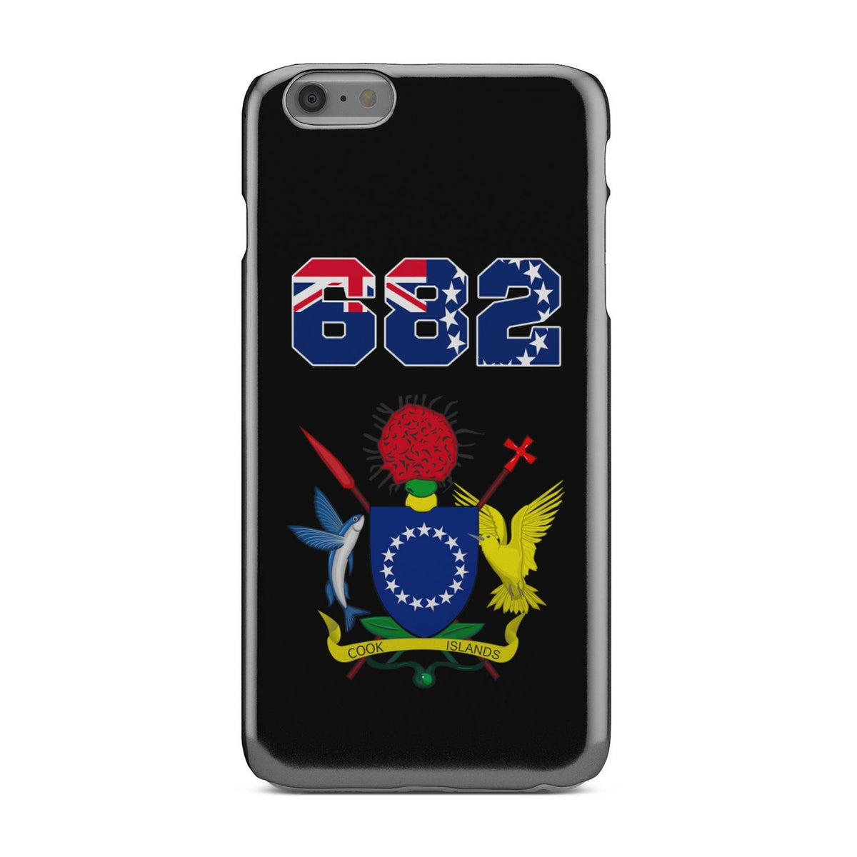 Cook Islands Phone Case - Coat of Arm Code iPhone 6 Plus One Size Black - Polynesian Pride